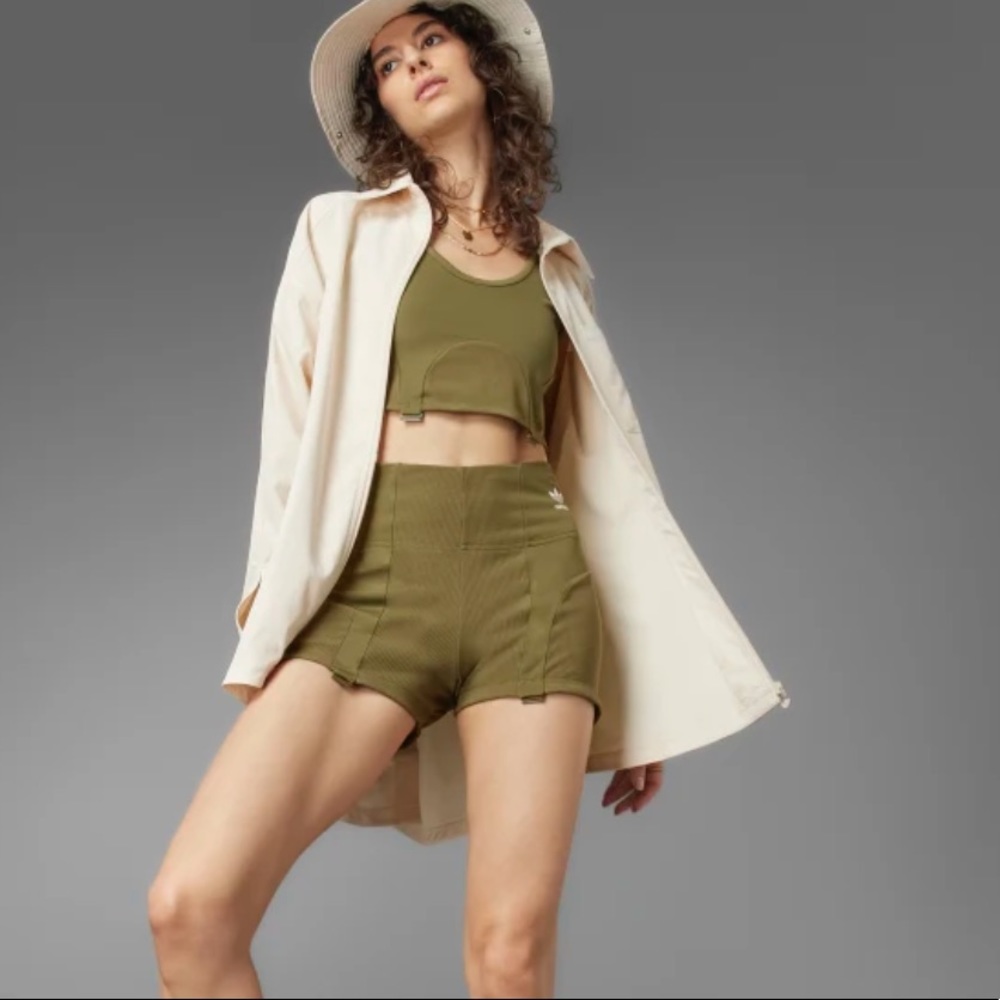 Adidas Rib Legging and Shorts Hybrid